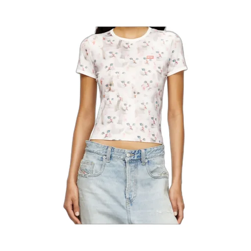 All-Over Cat-Print Short-Sleeved T-Shirt