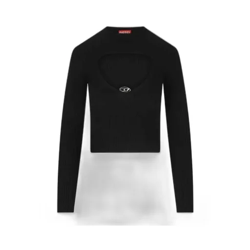 Keyhole-Neckline Ribbed Top