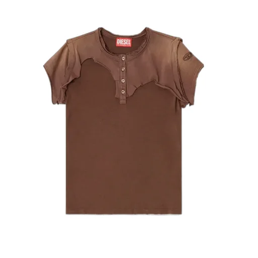 Henley Button-Fastening T-Shirt