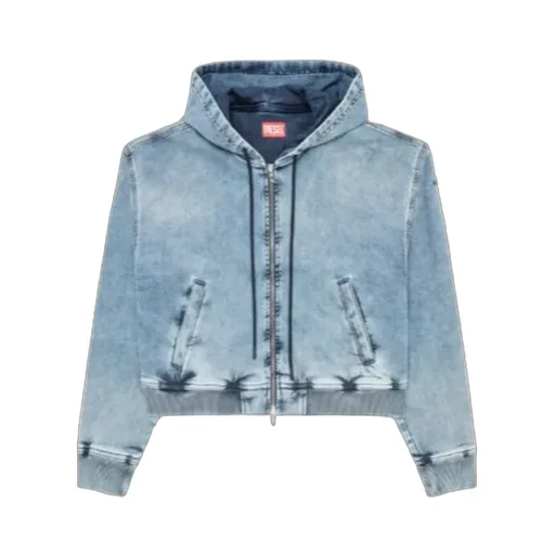 Hooded Zip-Up Denim Jacket