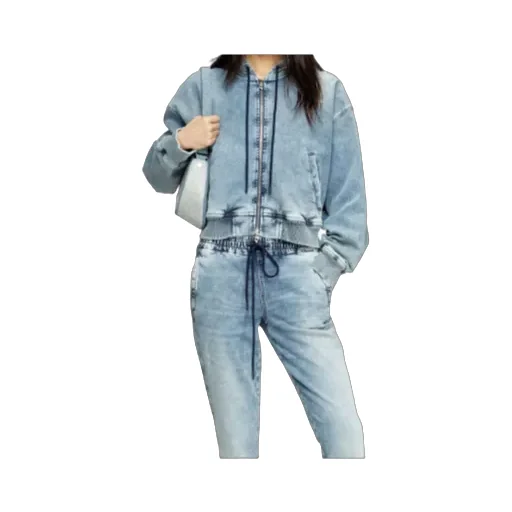 Hooded Zip-Up Denim Jacket