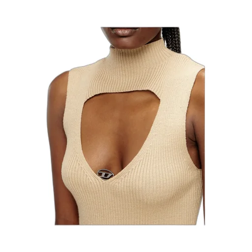 M-Oloni-Short Keyhole-Neck Ribbed Dress