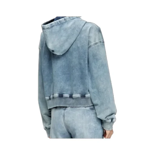 Hooded Zip-Up Denim Jacket