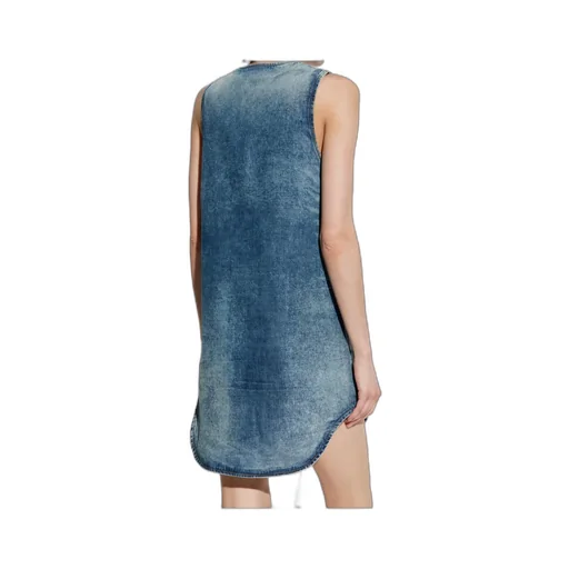 De-Laris Sleeveless V-Neck Denim Mini Dress