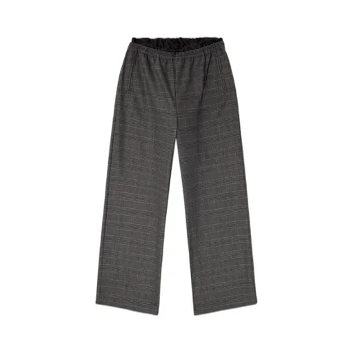 Checked Straight Trousers