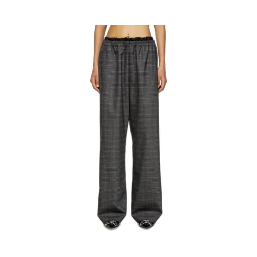 Checked Straight Trousers