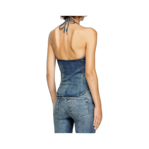 Halter-Neck Denim Top