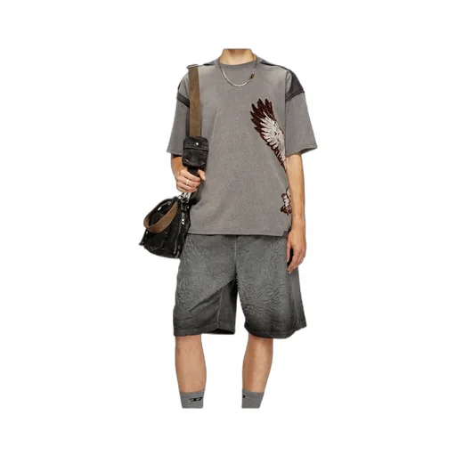 T-Boxt-Peeloff Eagle-Print Panelled T-Shirt