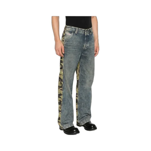 Tiger-Stripe Panel Jeans