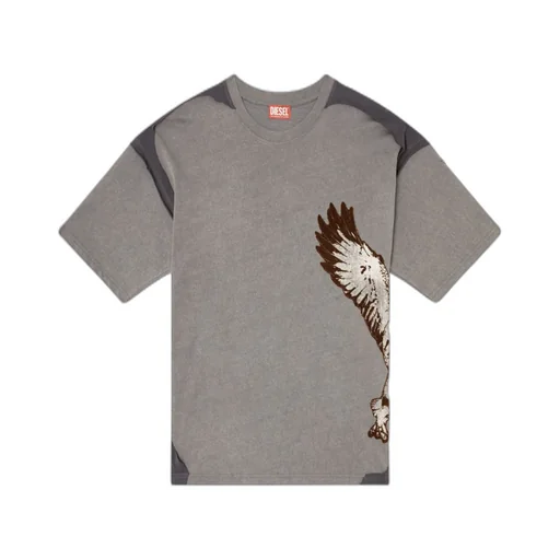 T-Boxt-Peeloff Eagle-Print Panelled T-Shirt