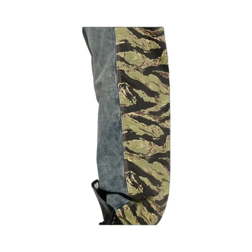 Tiger-Stripe Panel Jeans