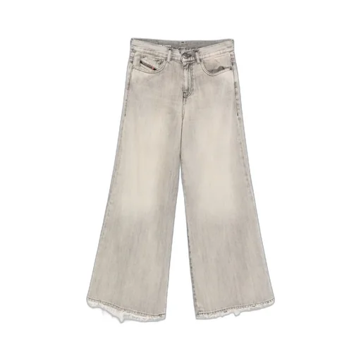 Wide-Leg Raw-Hem Jeans
