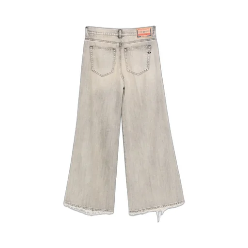 Wide-Leg Raw-Hem Jeans