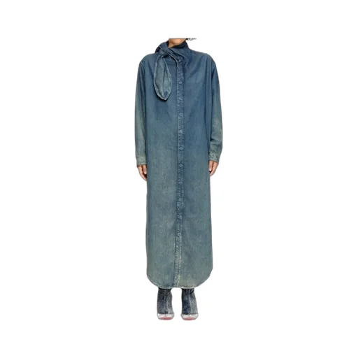 Long Shirt Dress In Fluid Denim
