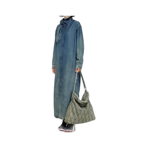 Long Shirt Dress In Fluid Denim