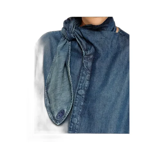 Long Shirt Dress In Fluid Denim