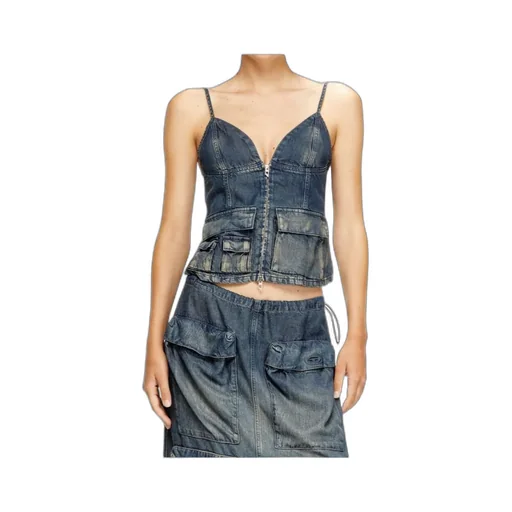 De-Mellis-S Zip-Front Flap-Pocket Top