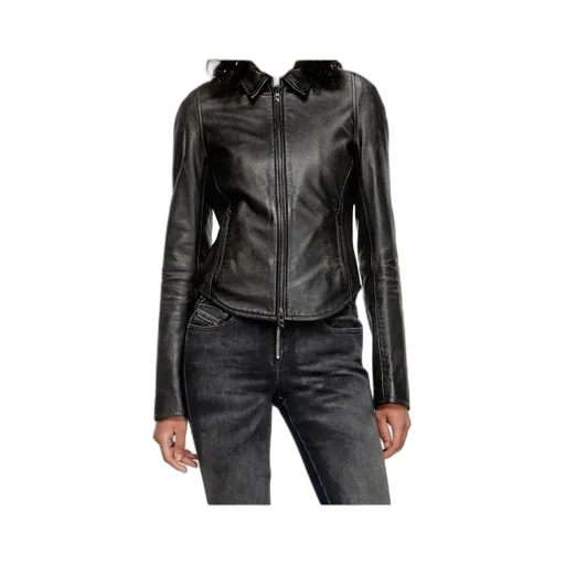 L-Egrad Zip-Front Shearling Jacket