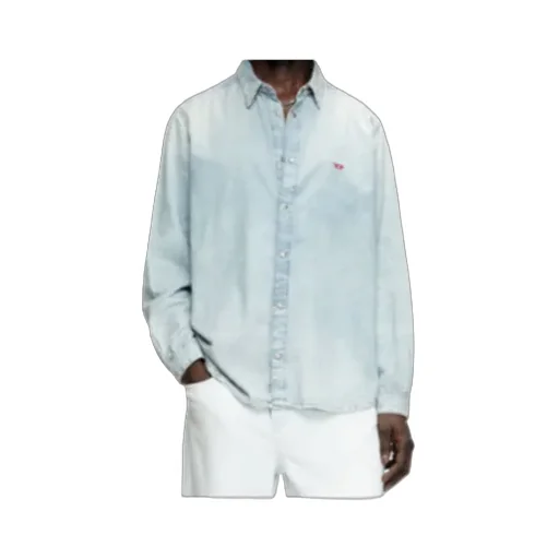 D-Simply Bleach-Effect Denim Shirt