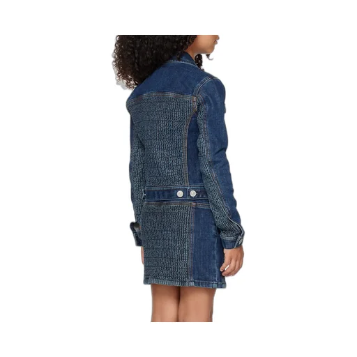 Long-Sleeved Zip-Up Denim Jacket