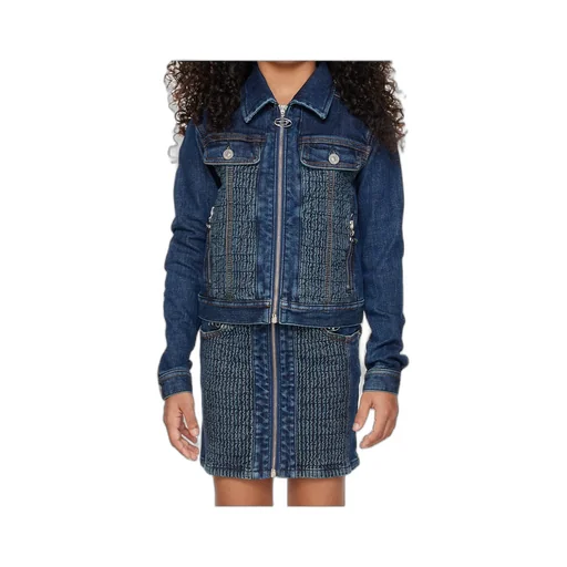 Long-Sleeved Zip-Up Denim Jacket