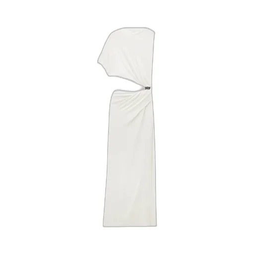 Asymmetric Crepe Maxi Dress