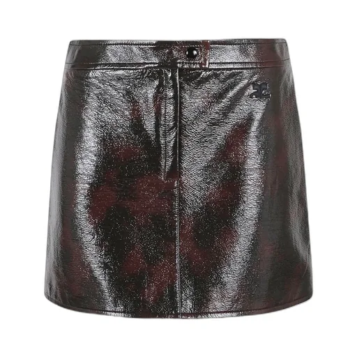 High Waist Straight Hem Mini Skirt