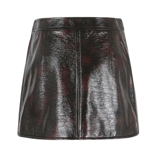 High Waist Straight Hem Mini Skirt