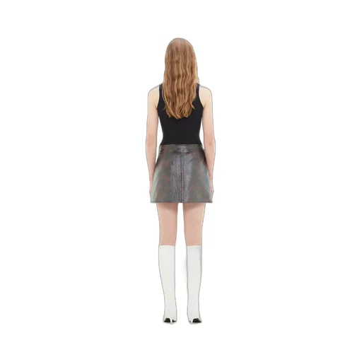 High Waist Straight Hem Mini Skirt