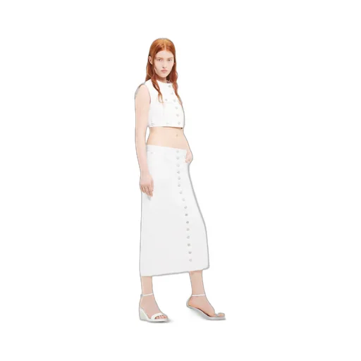 Button-Up Vinyl Skirt