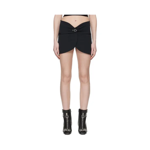 Ellipse Curved Hem Twill Mini Skirt