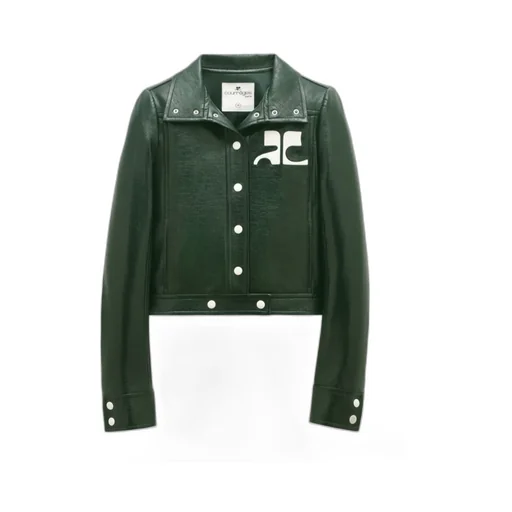 Vinyl Straight Hem Cropped Jacket
