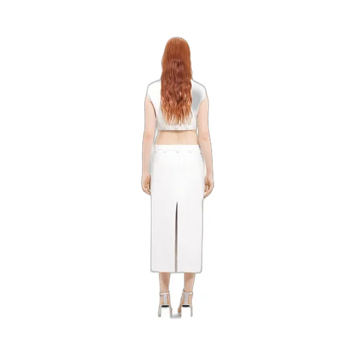 Button-Up Vinyl Skirt