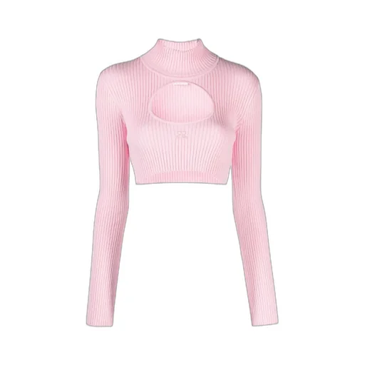 Logo Embroidered Hollow Sweater