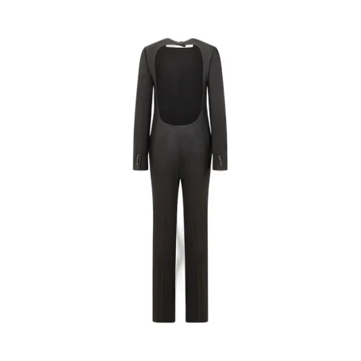 Logo Embroidered Long-Sleeved Jumpsuit