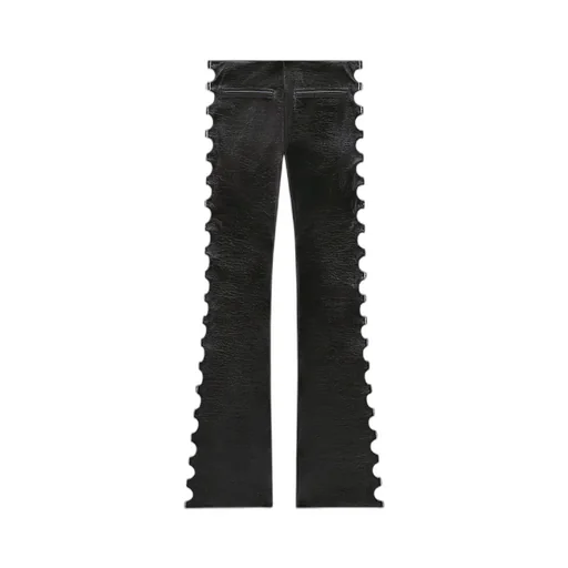 Strap Detailed Vinyl Bootcut Pants