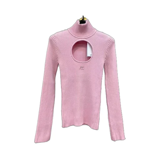 Ribbed Hollow-Out Sweater