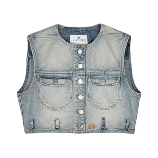 Multiflex Denim Cropped Vest
