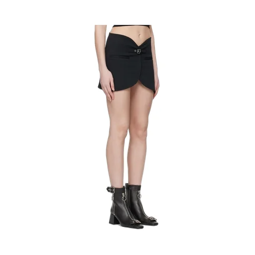 Ellipse Curved Hem Twill Mini Skirt