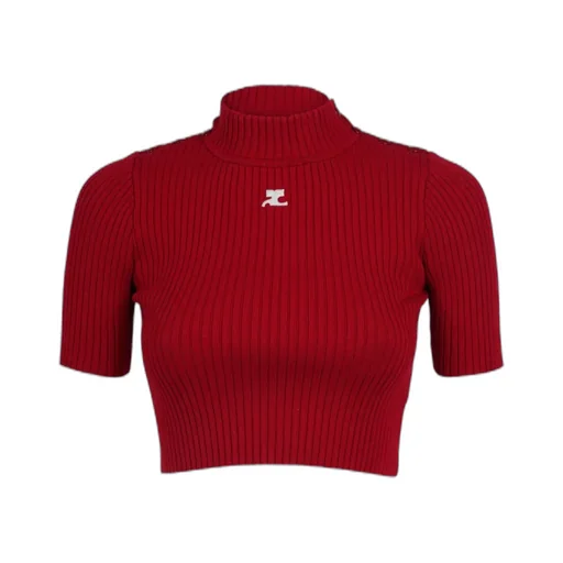 Logo-Appliqué Cropped Ribbed Jumper