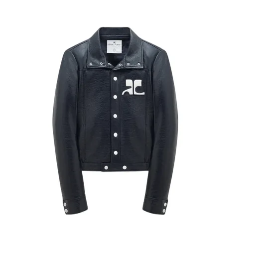 Faux-Leather Shirt Jacket