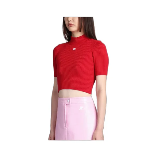 Logo-Appliqué Cropped Ribbed Jumper