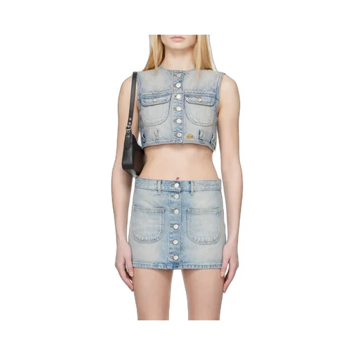 Multiflex Denim Cropped Vest