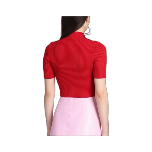 Logo-Appliqué Cropped Ribbed Jumper