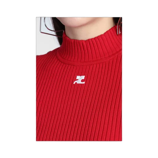 Logo-Appliqué Cropped Ribbed Jumper