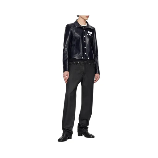 Faux-Leather Shirt Jacket