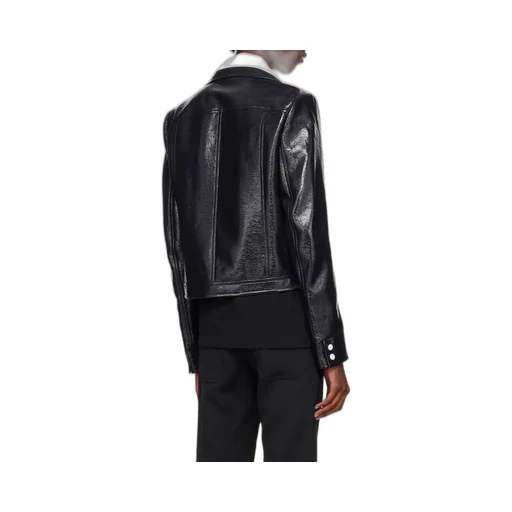 Faux-Leather Shirt Jacket