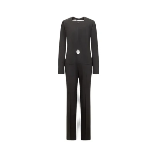 Logo Embroidered Long-Sleeved Jumpsuit