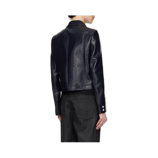 Faux-Leather Shirt Jacket