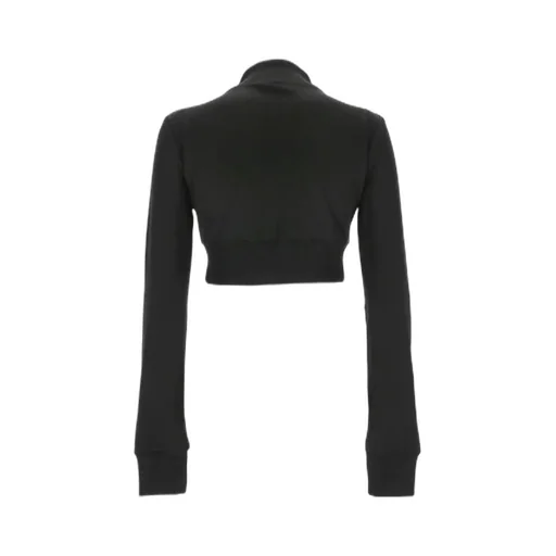 Ribbed Long-Sleeved Cropped Sweatshirt